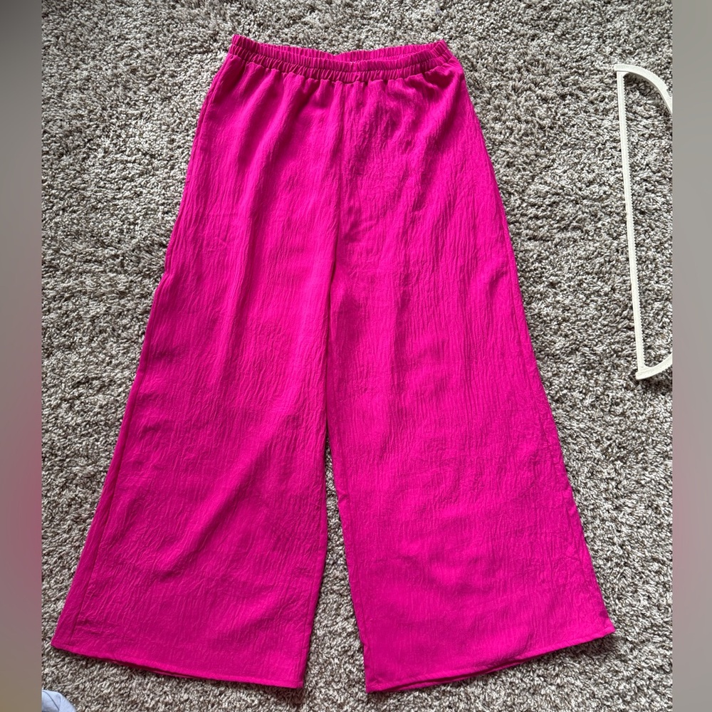 Meet me in Santorini pink wide leg flowy pant